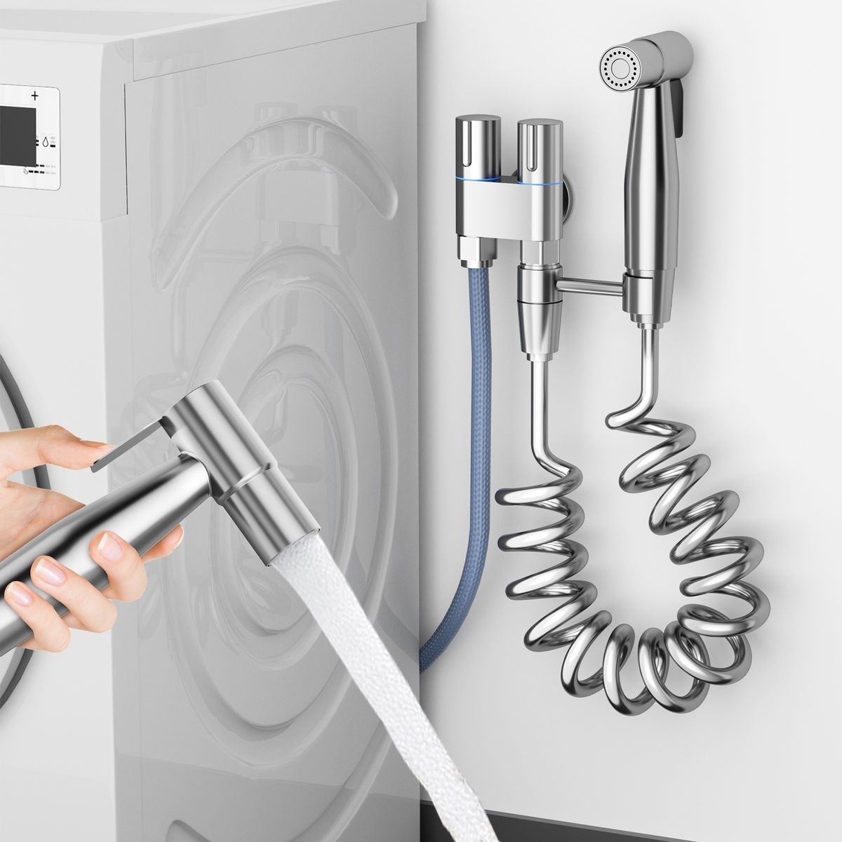 AIZO - Ducha Bidet Arabe Wc Inodoro Acero Inoxidable plata