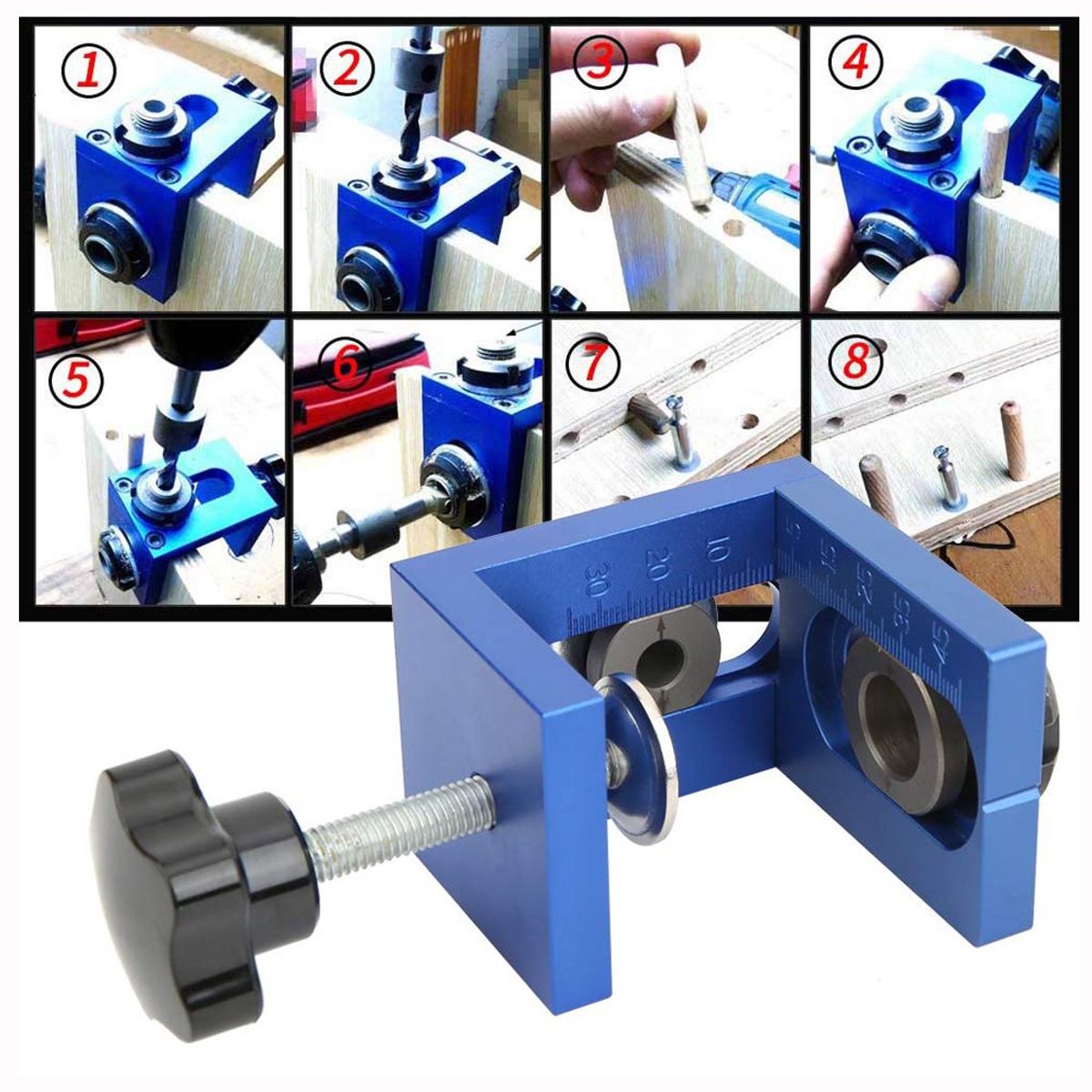 KUANGYE - Guía Compatible con Mini Fix De Perforación De Agujeros De Madera
