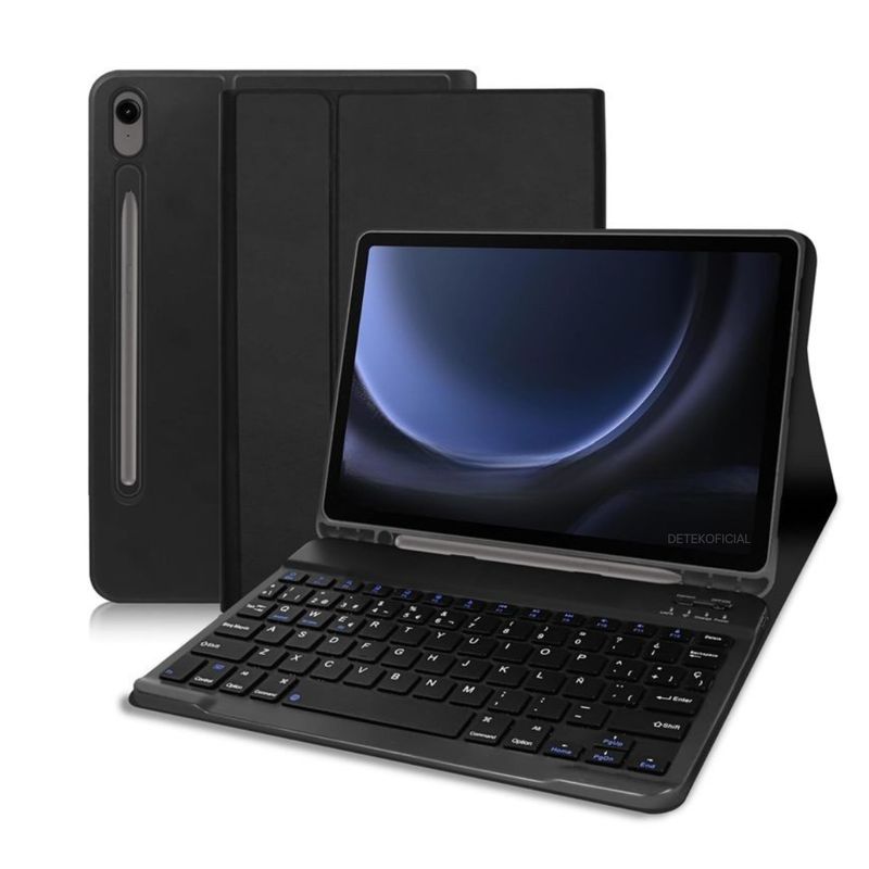 GENERICO - Funda Con Teclado Negro Para Samsung S9 / S9 Fe 10.9 Español Ñ