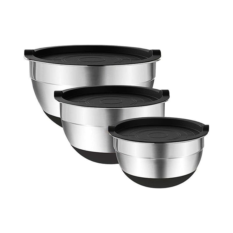 BITART - Set 3 Bowls con Tapa Acero Inoxidable Antideslizante