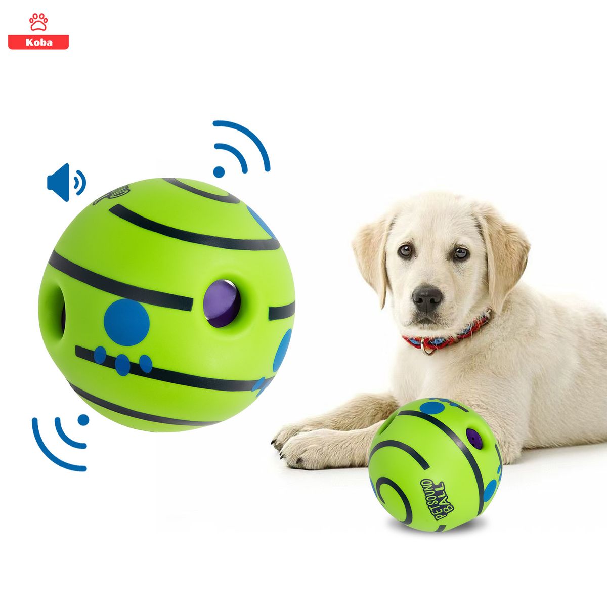 KOBA - Pelota Para Perro Juguete Interactivo Con Sonido Grande 14cm