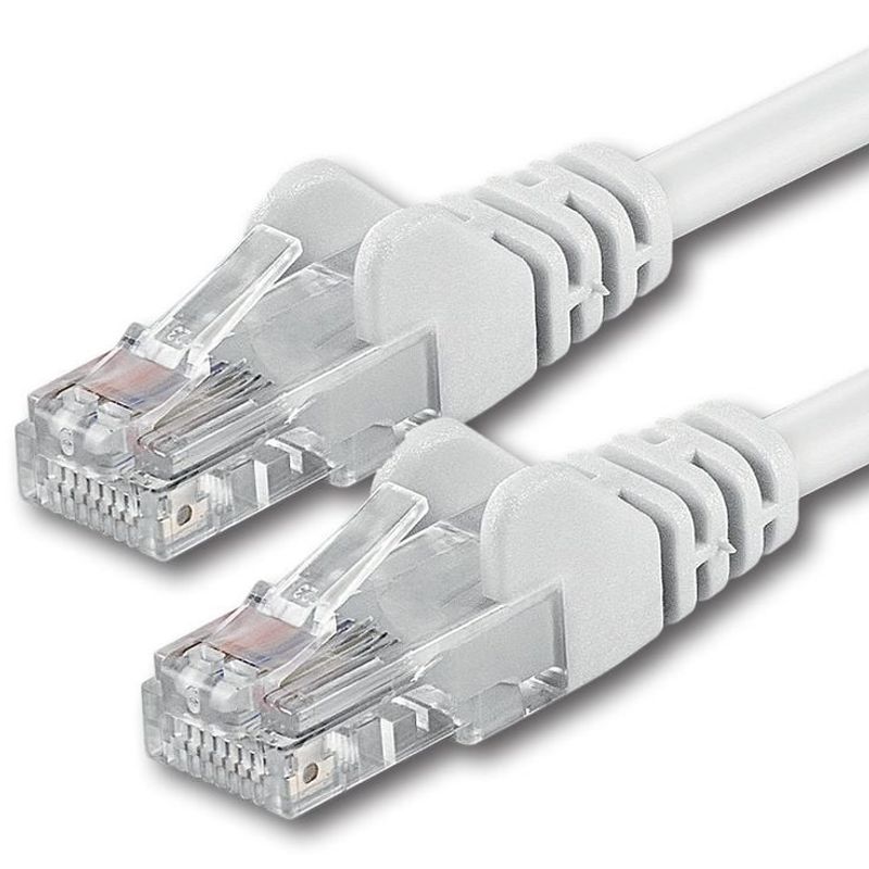 GENERICO - Cable de Red Cat 5e Blanco con Conectores RJ45 Incluidos 10 Mts