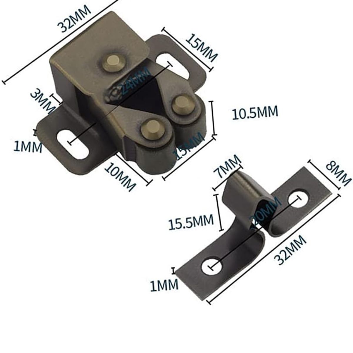 KUANGYE - Set 10 Retenedor Sujetador Puerta Mueble Cobre