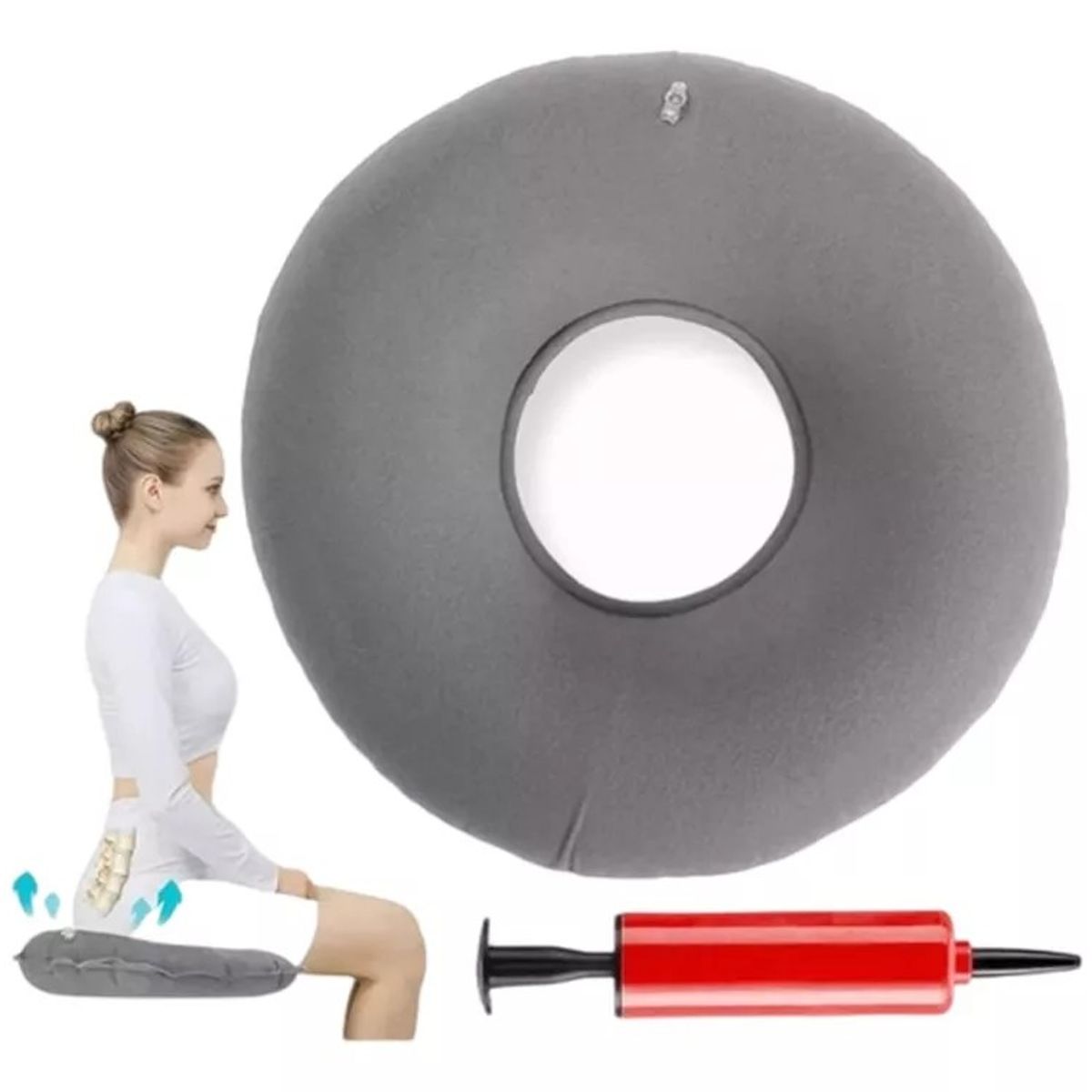 KUANGYE - Cojin Dona Ortopedicas Para Las Hemorroides Inflable Asiento