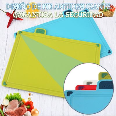 Imagen 2 del producto Tablas Para Picar Con Base Colores Indicadores 4 Pcs