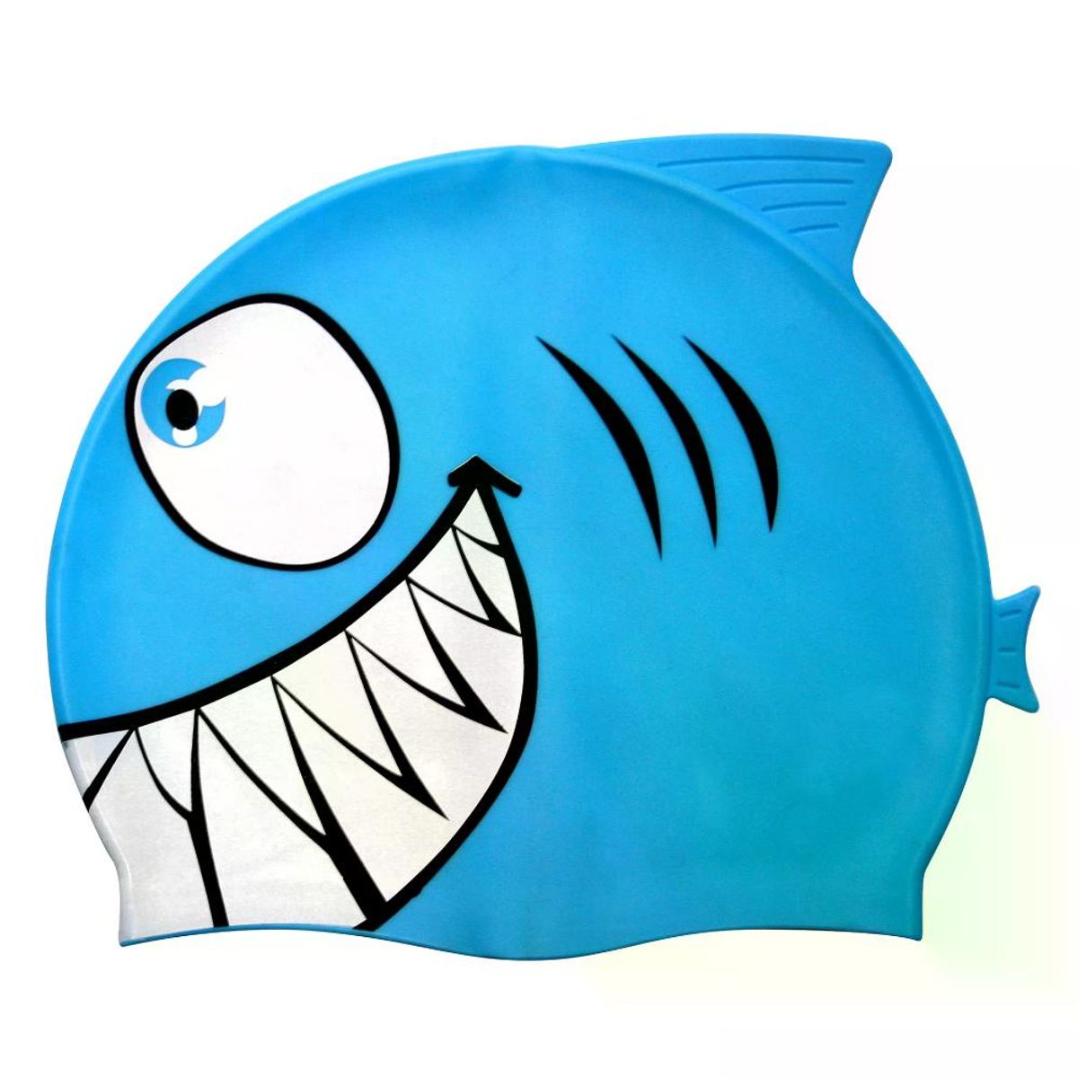 SAEKO - Gorra Natación Silicona SHARK Azul