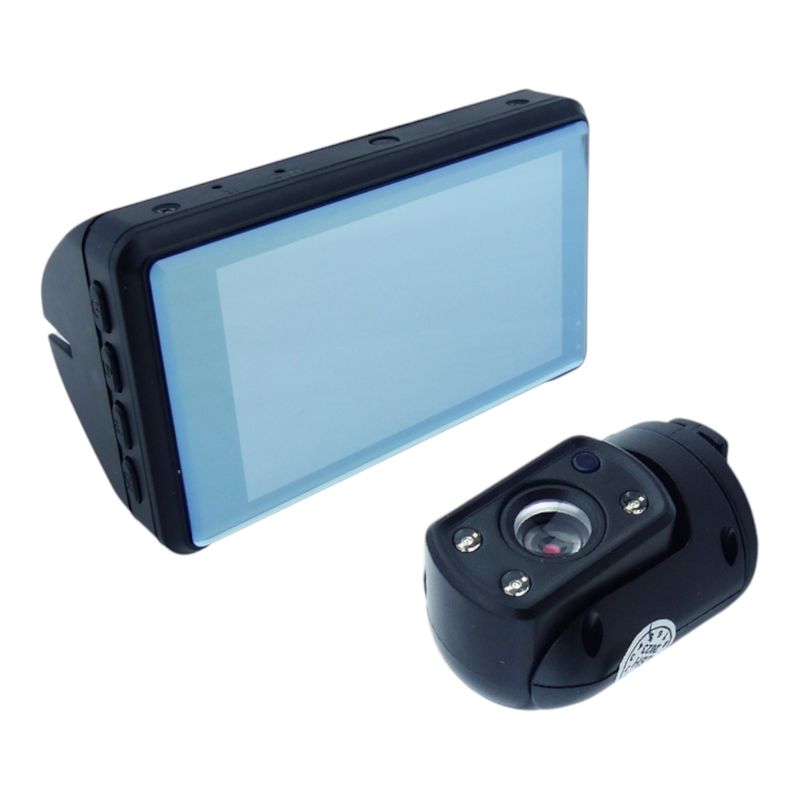 GENERICO - Camara DVR Doble Camara 360° Con Pantalla LCD De 3”