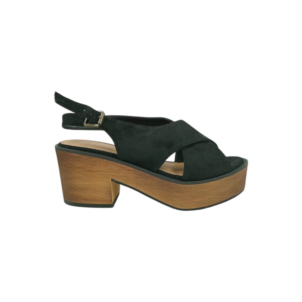 HERIEL - Sandalia Negra Plataforma Mujer