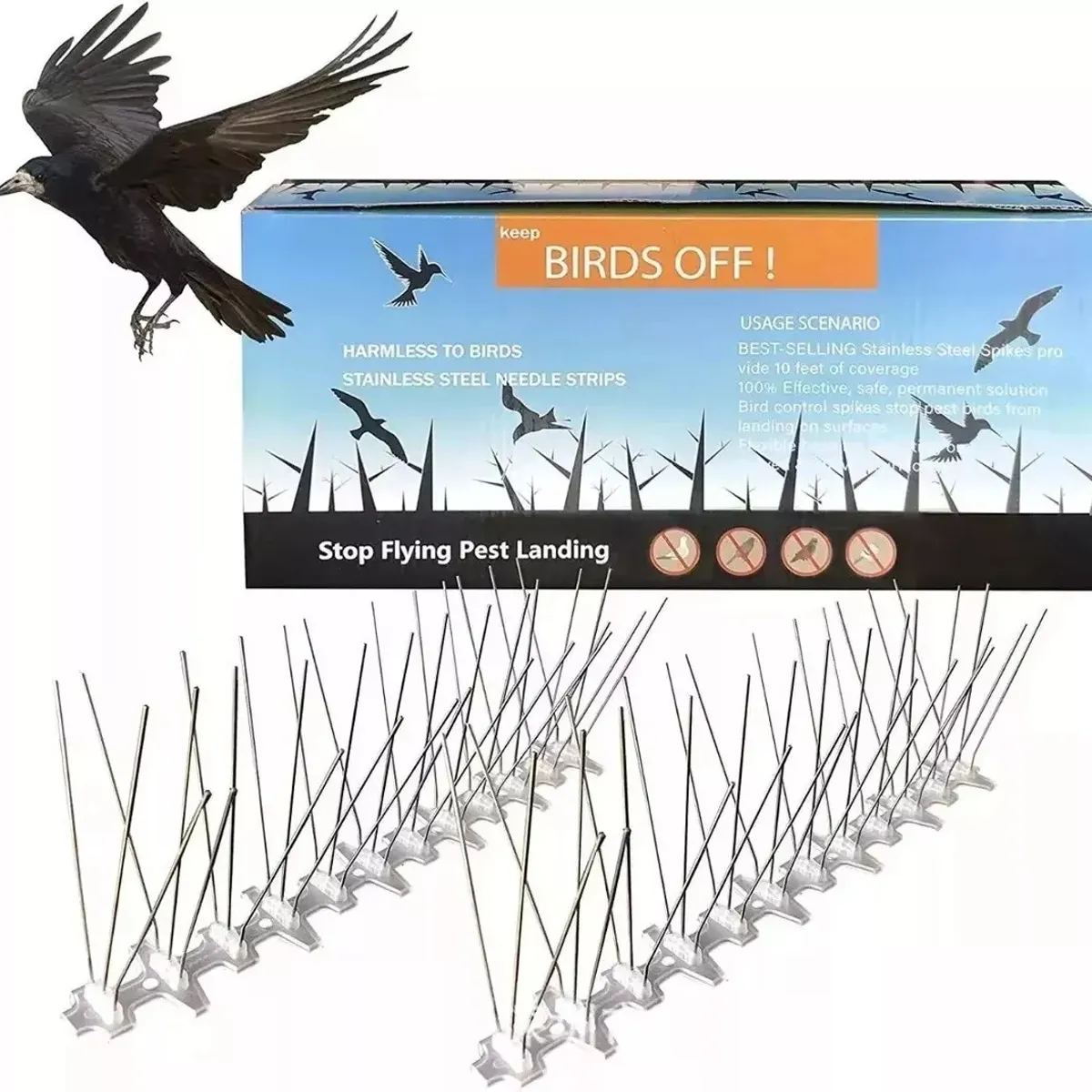 MUNDO MAGIA - Púas Repelentes Palomas Ahuyentador Aves 12pcs