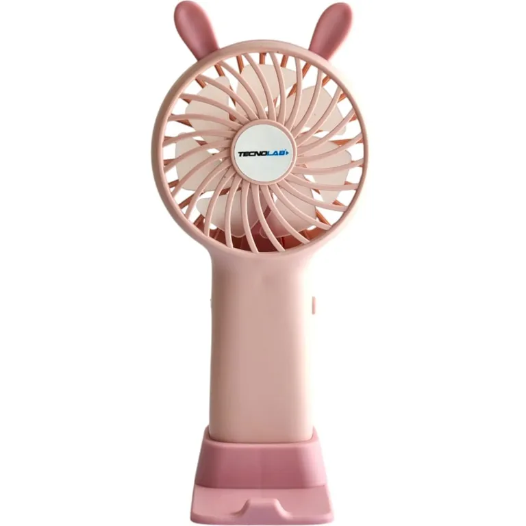 TECNOLAB Mini Ventilador Portátil Recargable Rosa TL672P