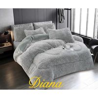 COBERTOR PELUDO CON CHIPORRO GRIS 2 PLAZAS +2 FUNDAS DE ALMOHADA