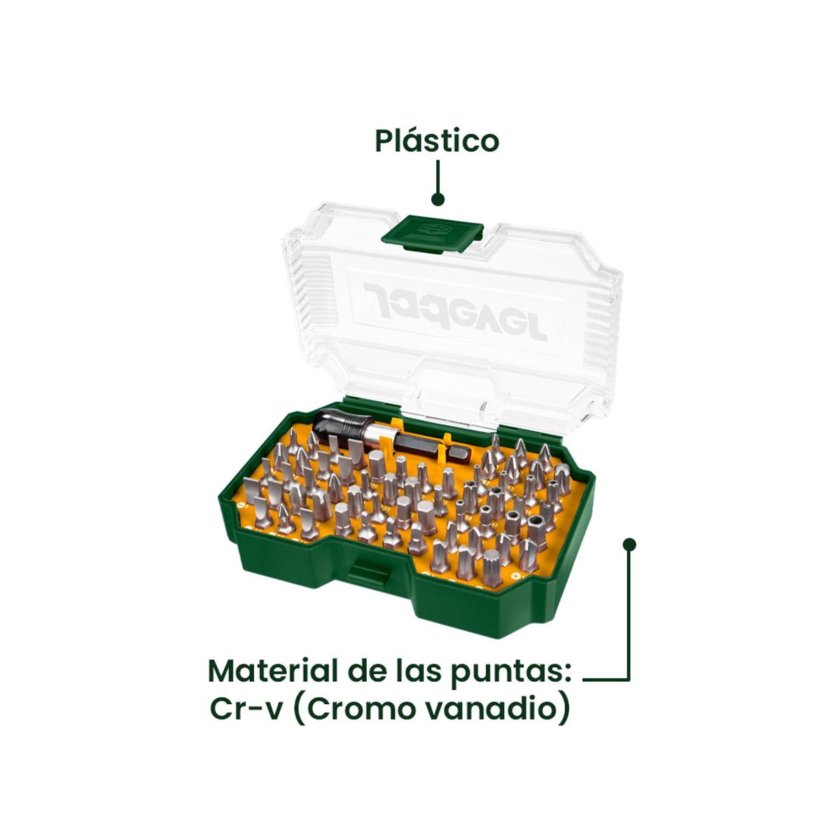 JADEVER - Juego de Puntas Destornillador 62 Piezas JADEVER