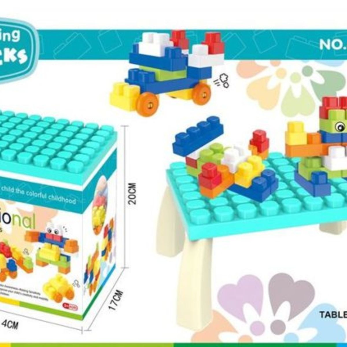 GENERICO - Lego Set Bloques Construcción Armables 80 Pcs NiñosCELESTE