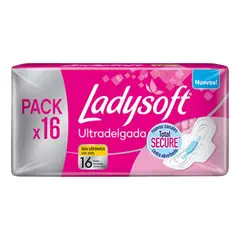 LADYSOFT - Toallitas Higiénicas Desechables Ultradelgadas X16