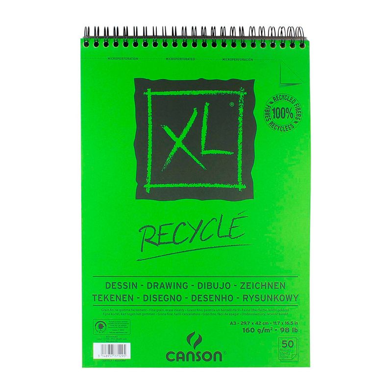 CANSON - Croquera Canson XL Recycle 160gr 50 hjs A3 (29.7x42cm)