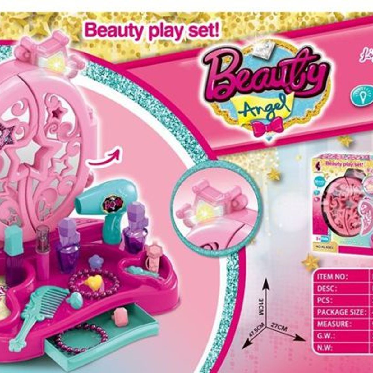 GENERICO - Tocador De Niñas Con Espejo Accesorios de niñas