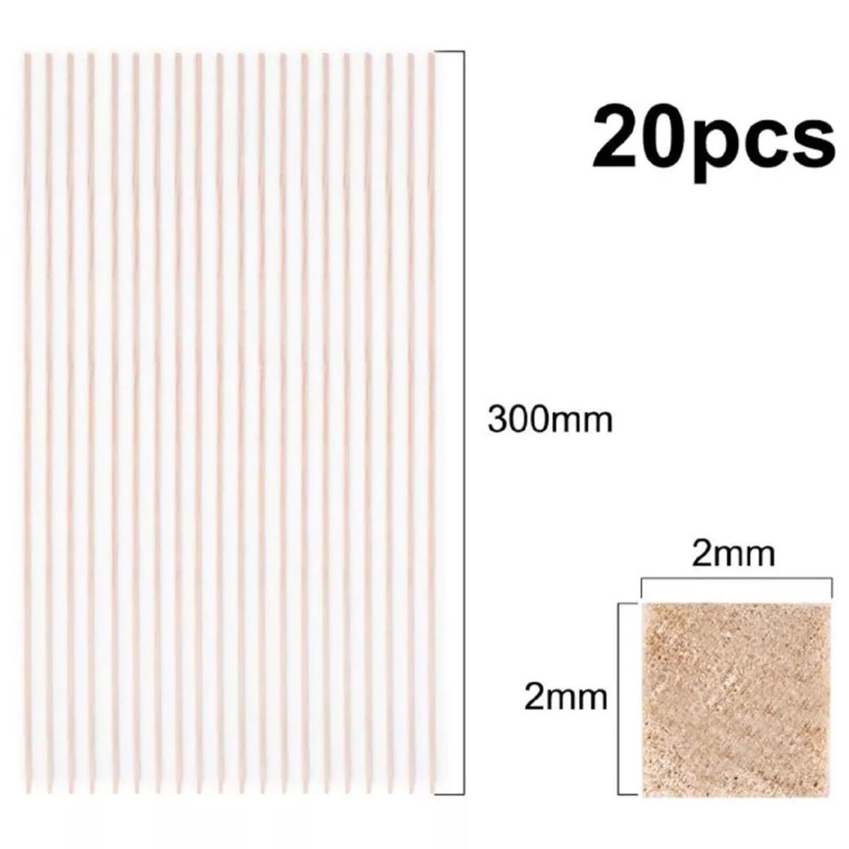 GENERICO - Madera De Balsa 300 X 2 X 2mm 20un…