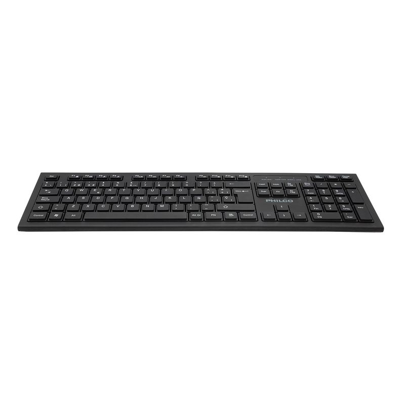 PHILCO - TECLADO INALAMBRICO ESTÁNDAR PHILCO NEGRO - Negro