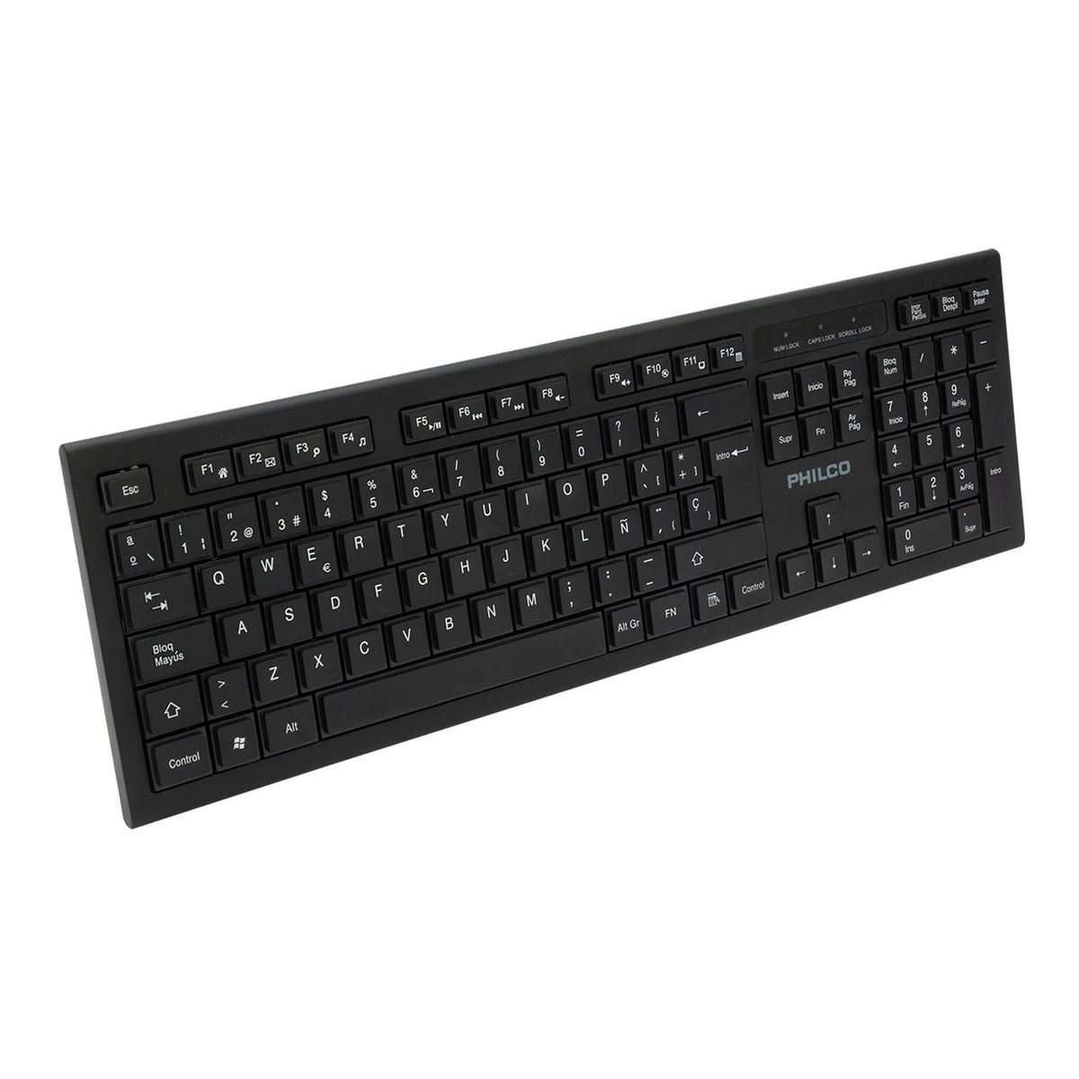 PHILCO - TECLADO INALAMBRICO ESTÁNDAR PHILCO NEGRO