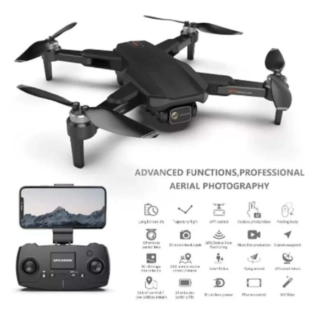 MUNDO MAGIA - Drone F188 Cámara 6k Gps Alcance 1km + 2 Baterías