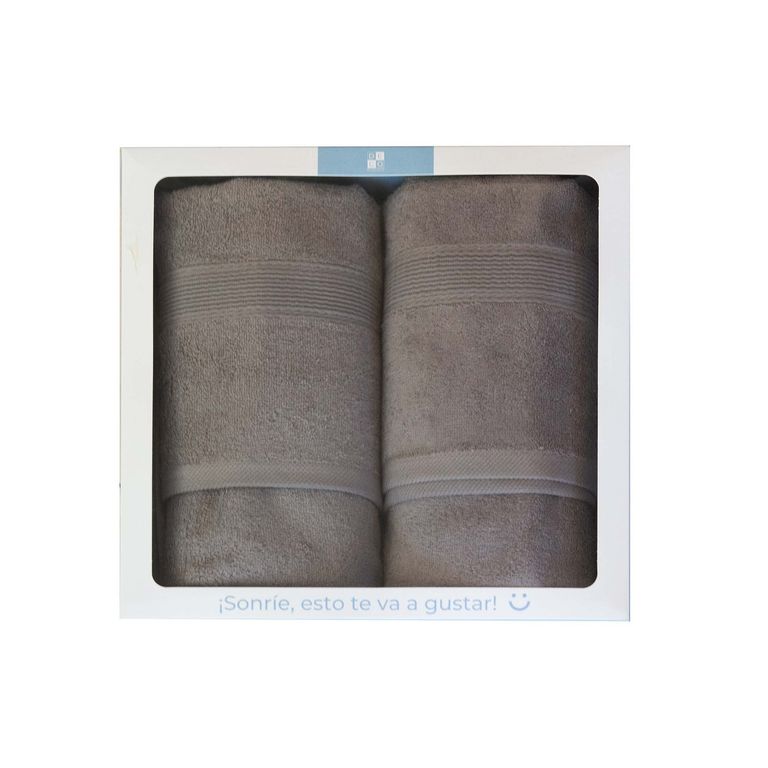 Set 2 Toallas de bano 550gr 70x140 cm Gris
