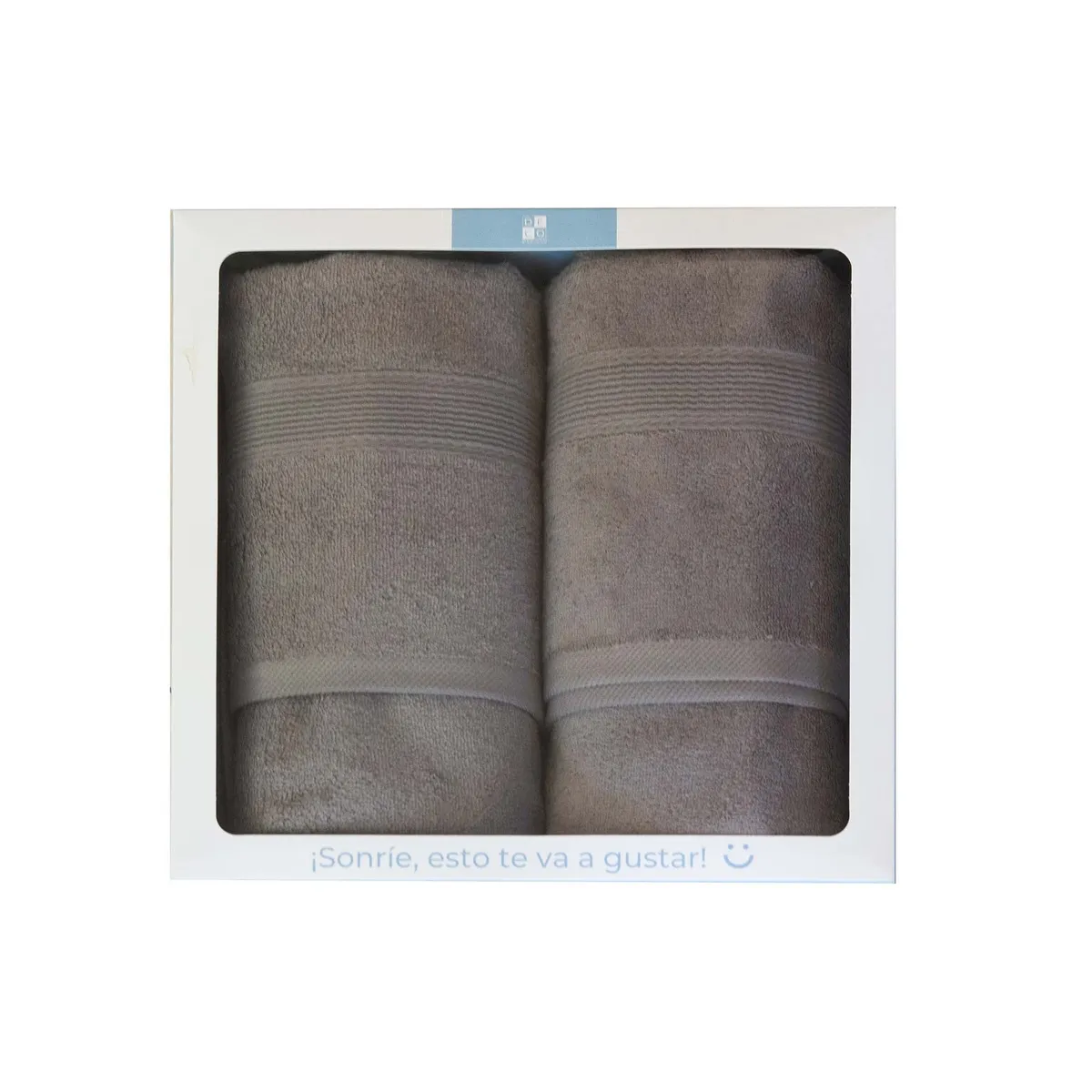 DECO EXPRESS - Set 2 Toallas de baño 550gr 70x140 cm Gris