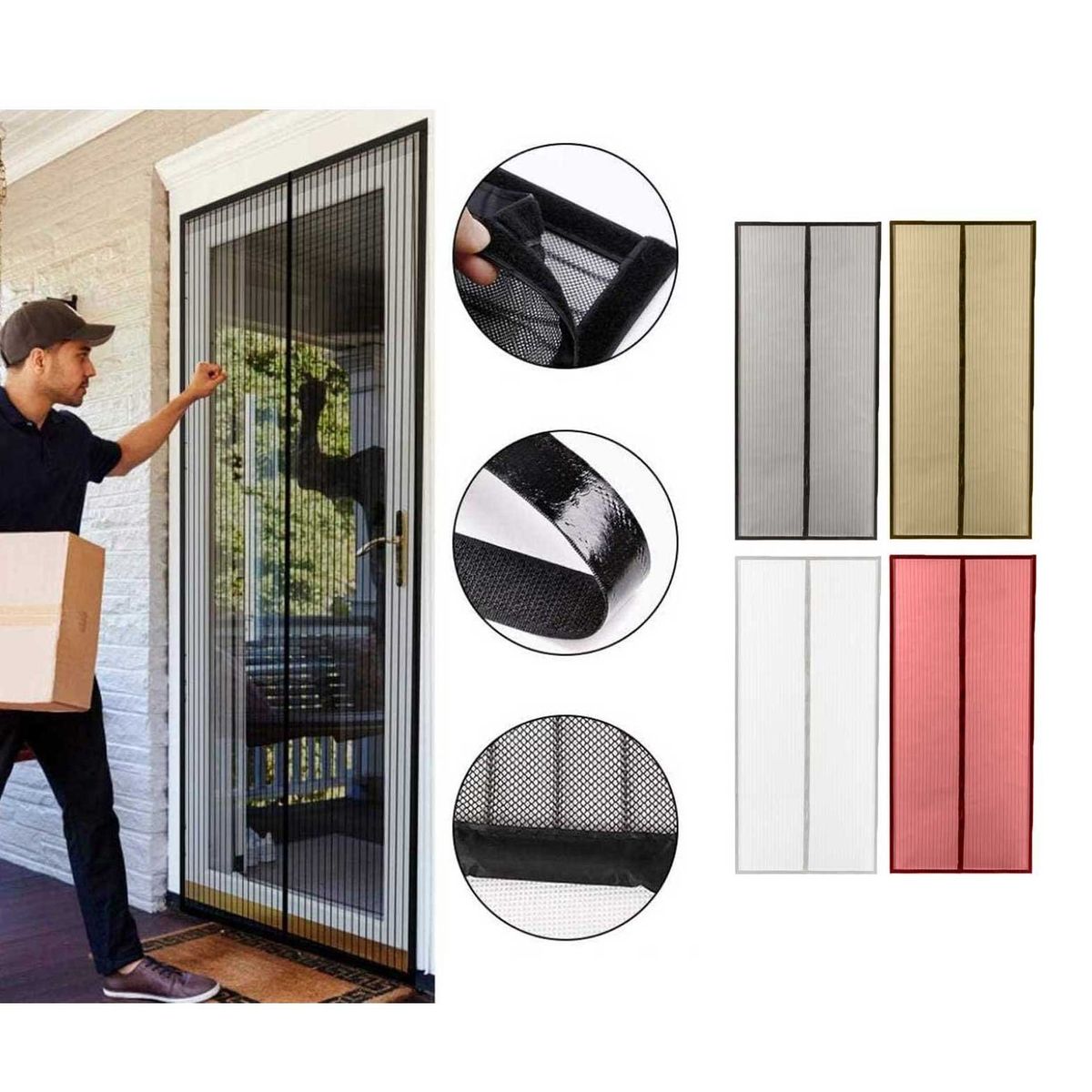 GENERICO - Malla Anti Mosquito Magnética Para Puertas 210x100cm Surtida