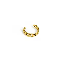 ANDREA COGGIOLA JOYAS - Aro Bidu Trenzado Fino Enchapado Oro 18K