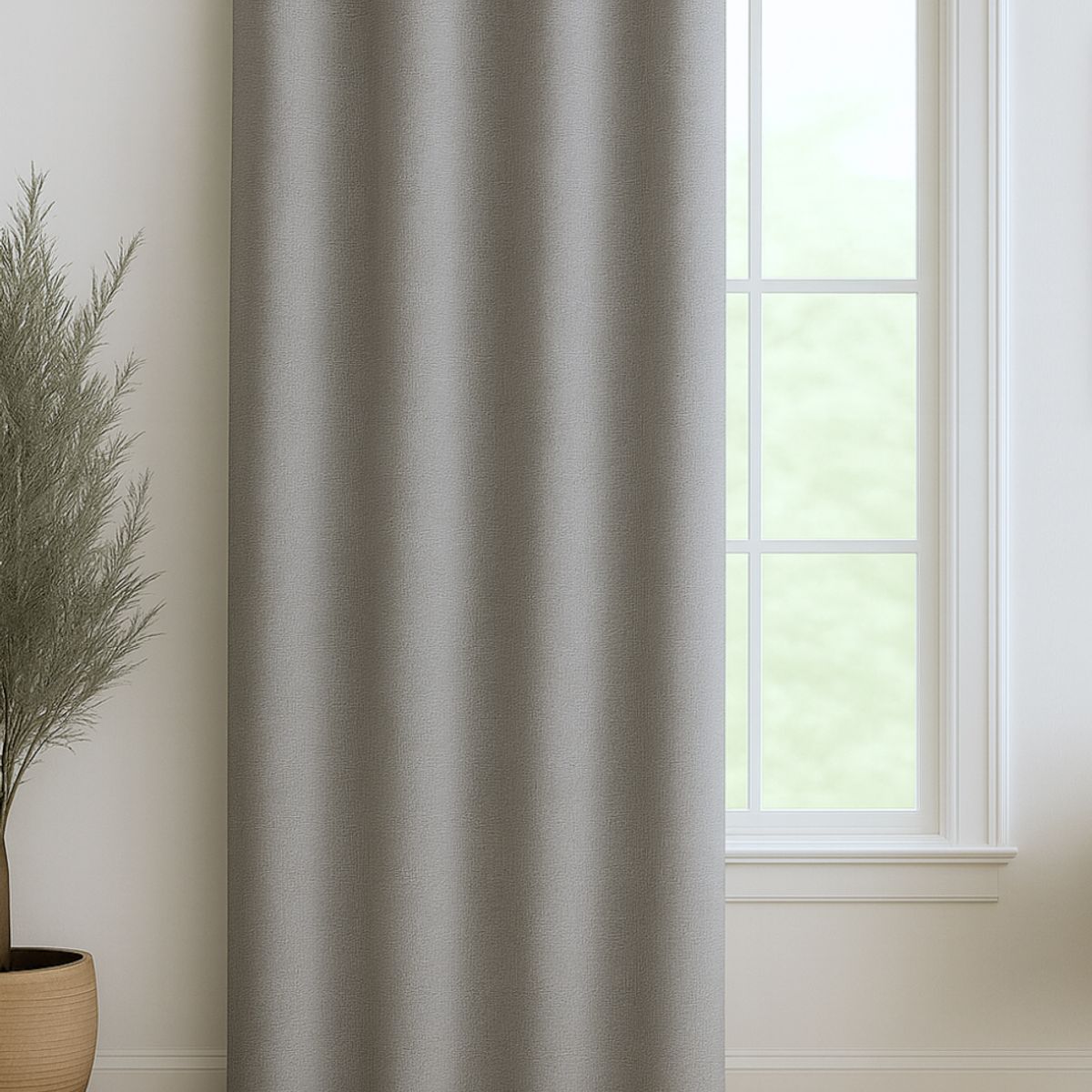 CLEMS CORTINAS - Cortina Jacquard Tradicional 140x225cm Gris Claro