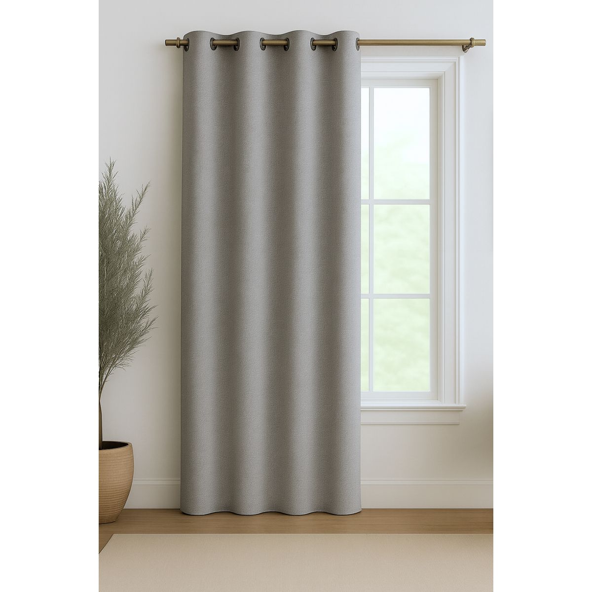 CLEMS CORTINAS - Cortina Jacquard Tradicional 140x225cm Gris Claro