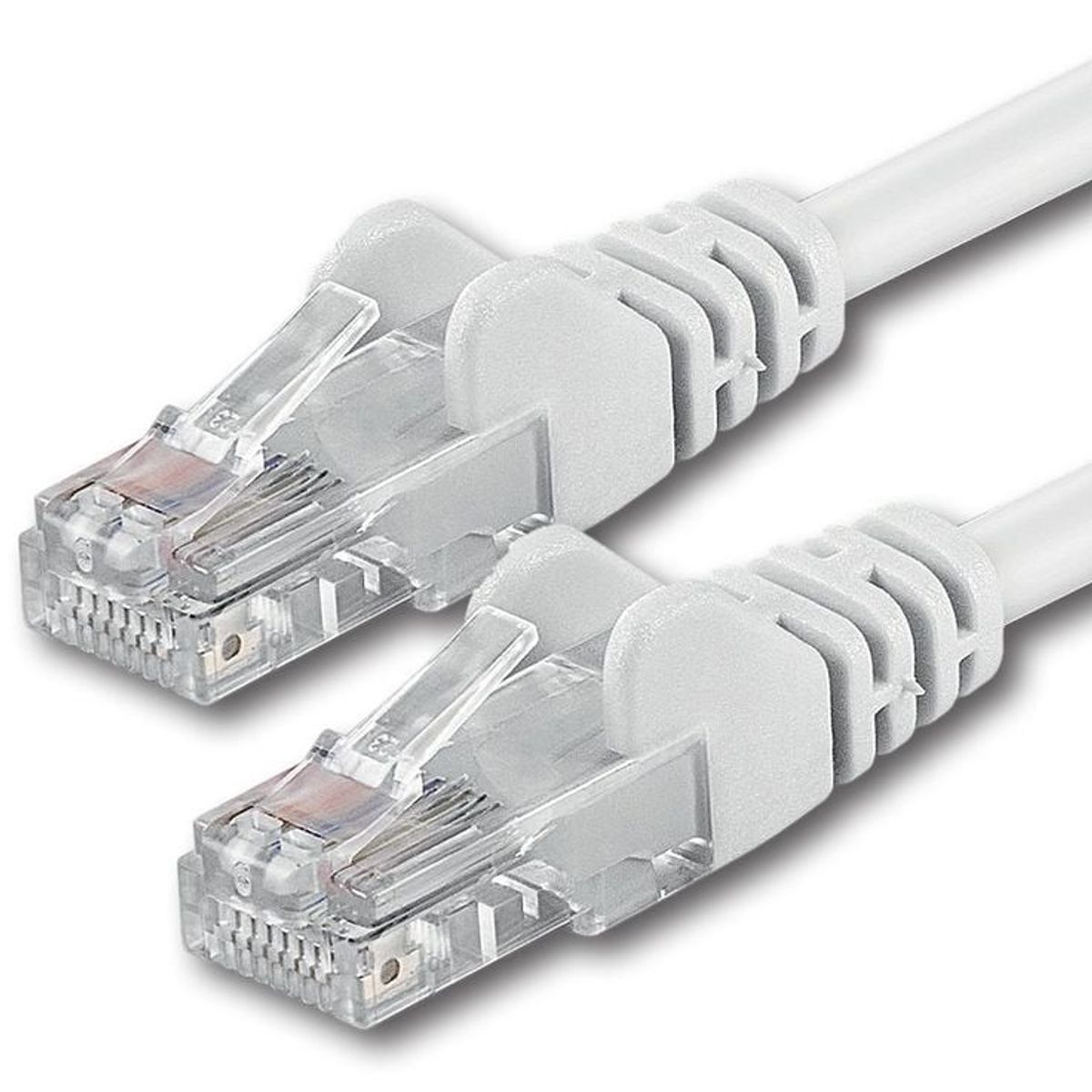 GENERICO - Cable de Red Cat 5e Blanco con Conectores RJ45 Incluidos 30 Mts