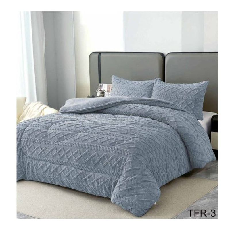 ANGELES DEL HOGAR - COBERTOR DE INVIERNO CON CHIPORRO TRENZADO KING GRIS