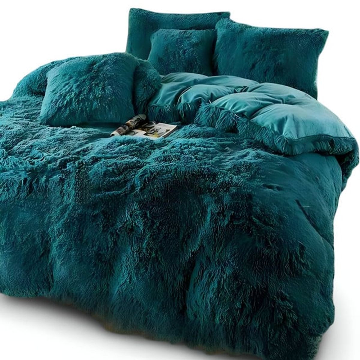 GENERICO - COBERTOR PELUDO CHIPORRO VERDE 2 PLAZAS +2 FUNDAS DE ALMOHADA