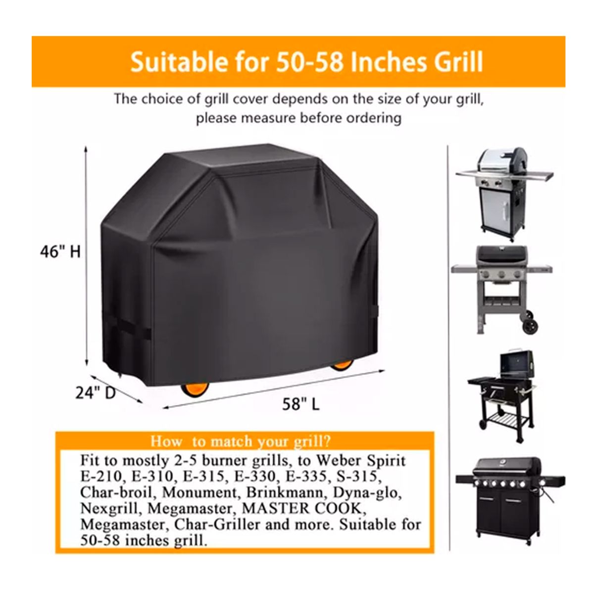 GENERICO - Cubre Parrilla Impermeable Alta Resistencia Funda Protección