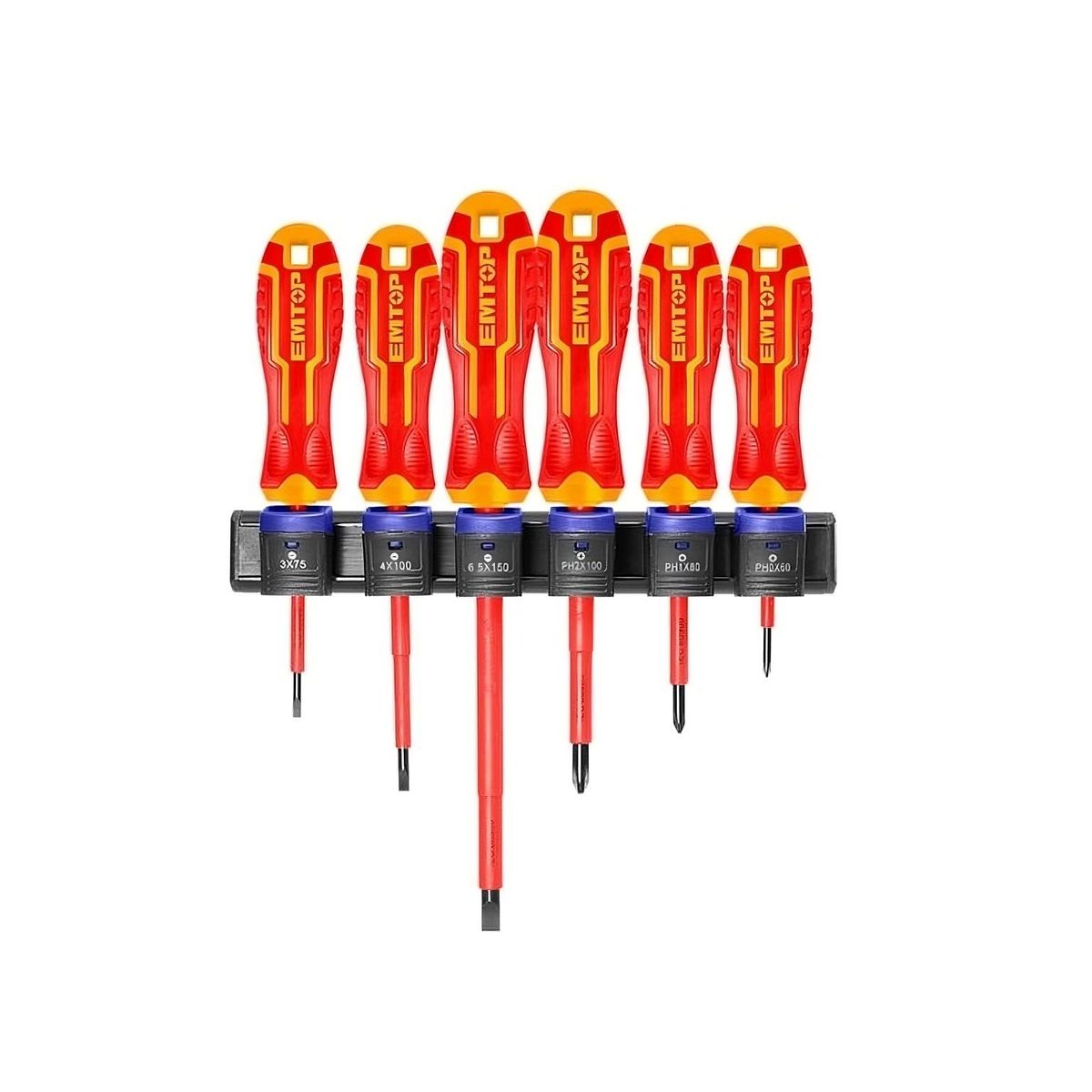 EMTOP - Juego de 6 Destornilladores Aislados 1000V - Emtop