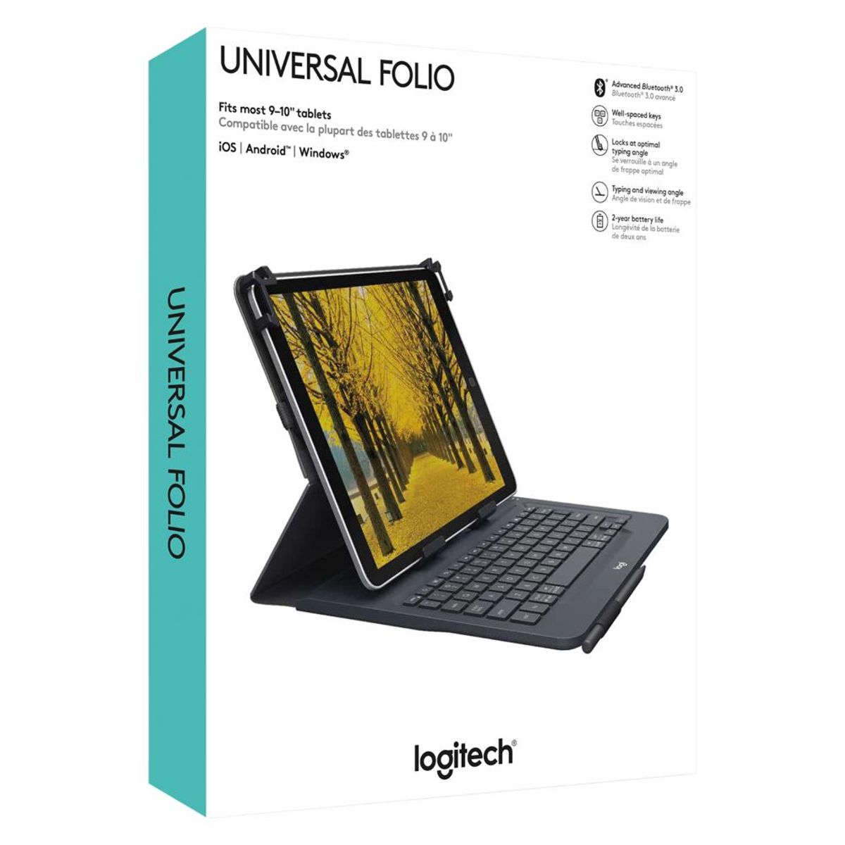 LOGITECH - Teclado Logitech Universal Qwerty Bluetooth Negro