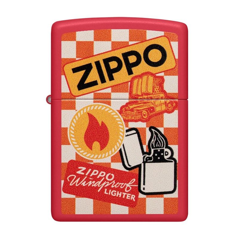ZIPPO - Encendedor Zippo Retro Zippo Design Rojo ZP48998 - Rojo