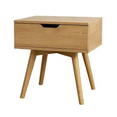 MOBOI - Velador Mesa De Noche Wood 1 Cajon Moderno 50*40*45cm