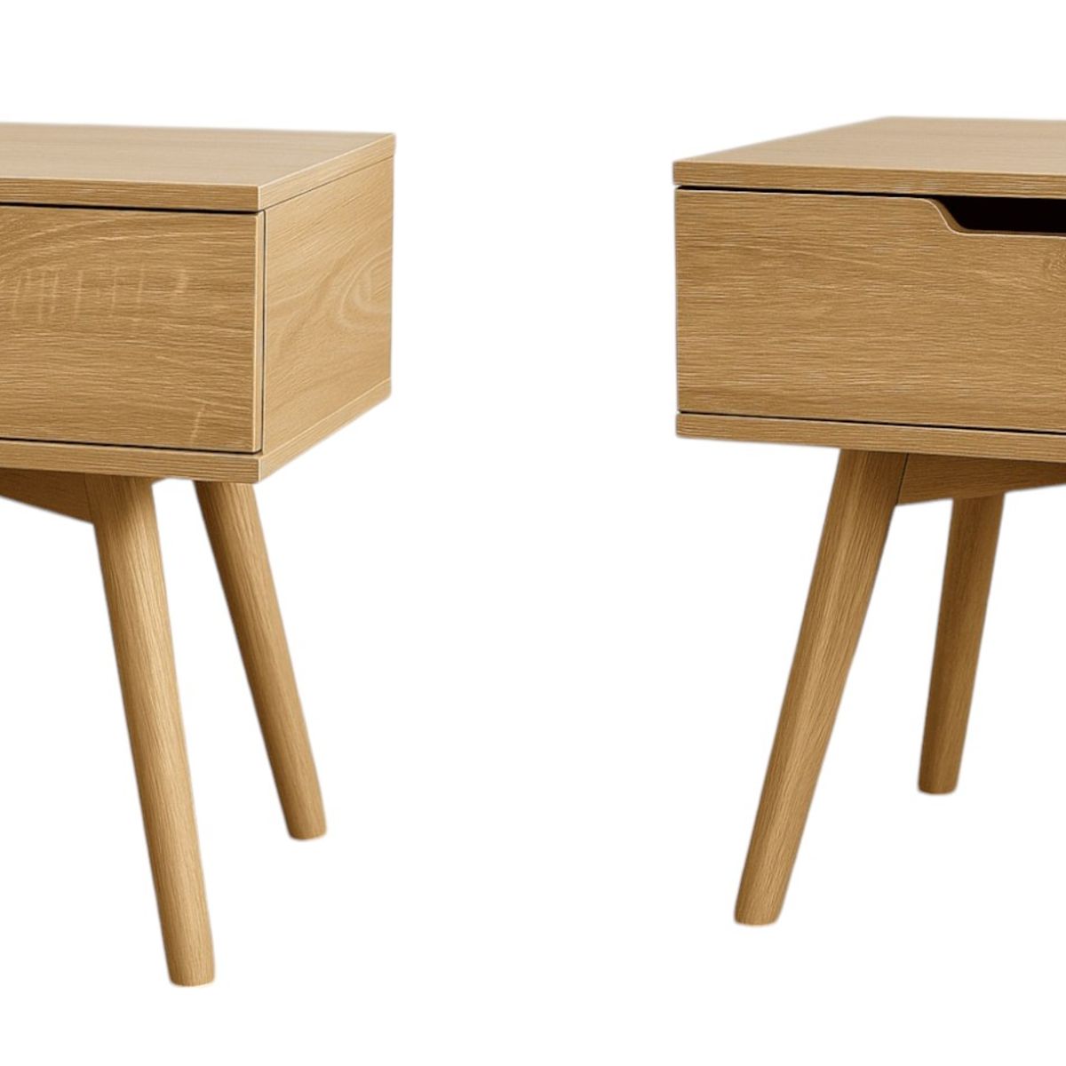 MOBOI - Pack 2 Veladores Mesa De Noche 1 Cajon Moderno 50*40*45cm