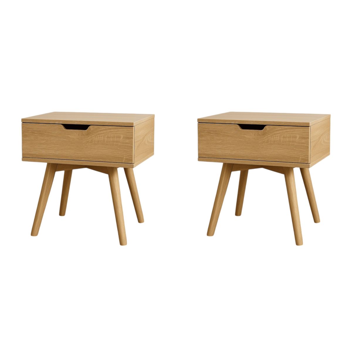 MOBOI - Pack 2 Veladores Mesa De Noche 1 Cajon Moderno 50*40*45cm