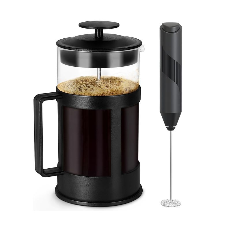 GENERICO - Pack Cafetera Francesa 600ml Prensa + Mini Batidor De Cafe