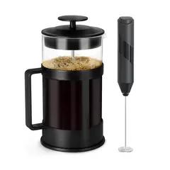 GENERICO - Pack Cafetera Francesa 600ml Prensa + Mini Batidor De Cafe