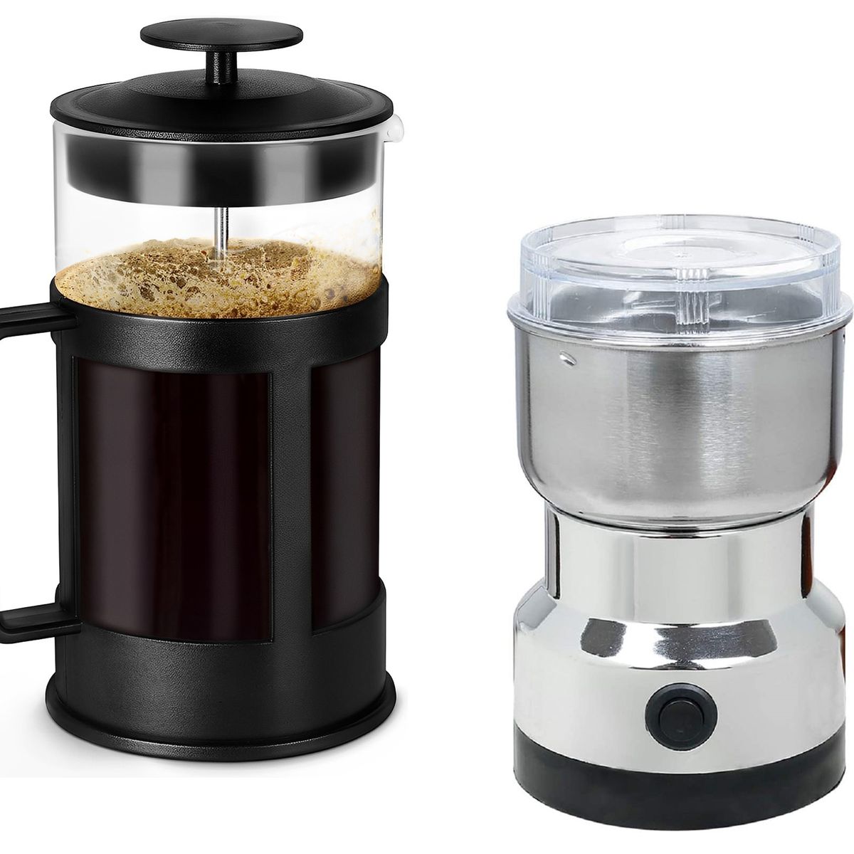 GENERICO - Prensa Francesa Cafetera 600 Ml + Moledor Electrico De Cafe