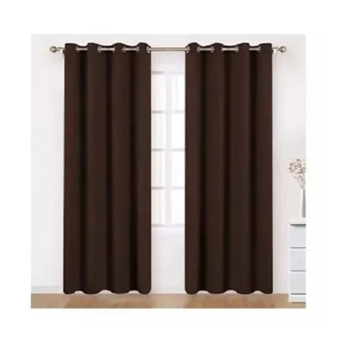 TODODESCUENTO - Cortina De Paño Semi Blackout 140x240cm 2 Paños- CAFÉ