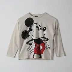 DISNEY - Polera Manga Larga Niña Mickey Dibujo Gris