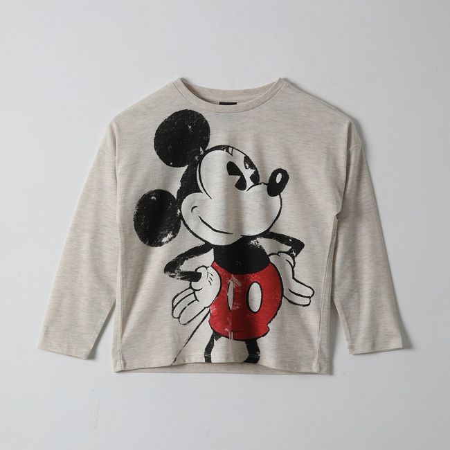 DISNEY - Polera Manga Larga Niña Mickey Dibujo Gris Disney