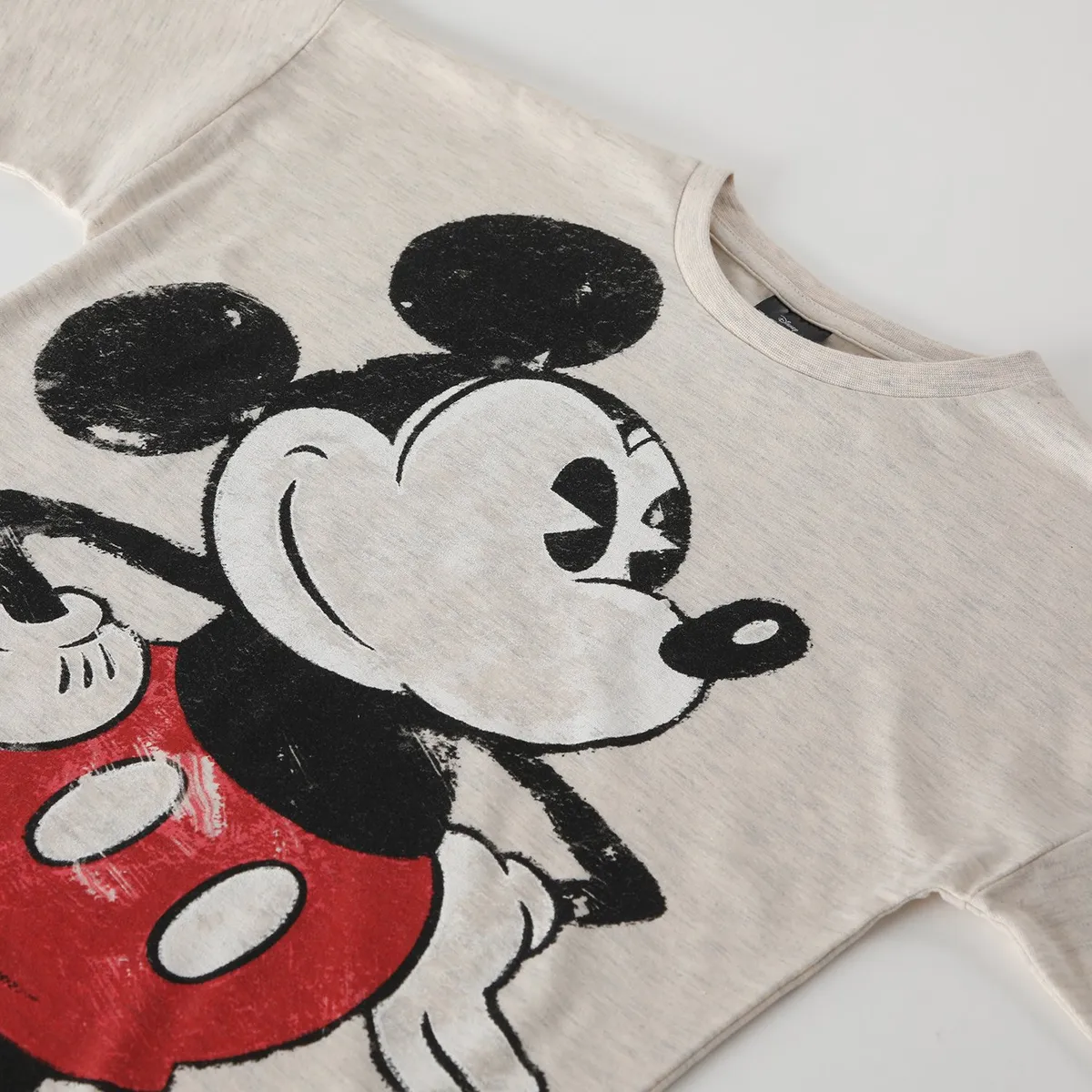 DISNEY - Polera Manga Larga Niña Mickey Dibujo Gris Disney