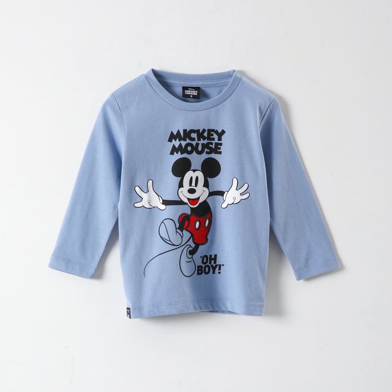 DISNEY - Polera Manga Larga Niño Mickey Oh Boy! Celeste Disney