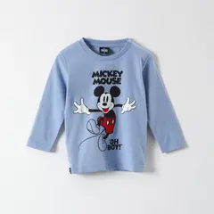DISNEY - Polera Manga Larga Niño Mickey Oh Boy! Celeste