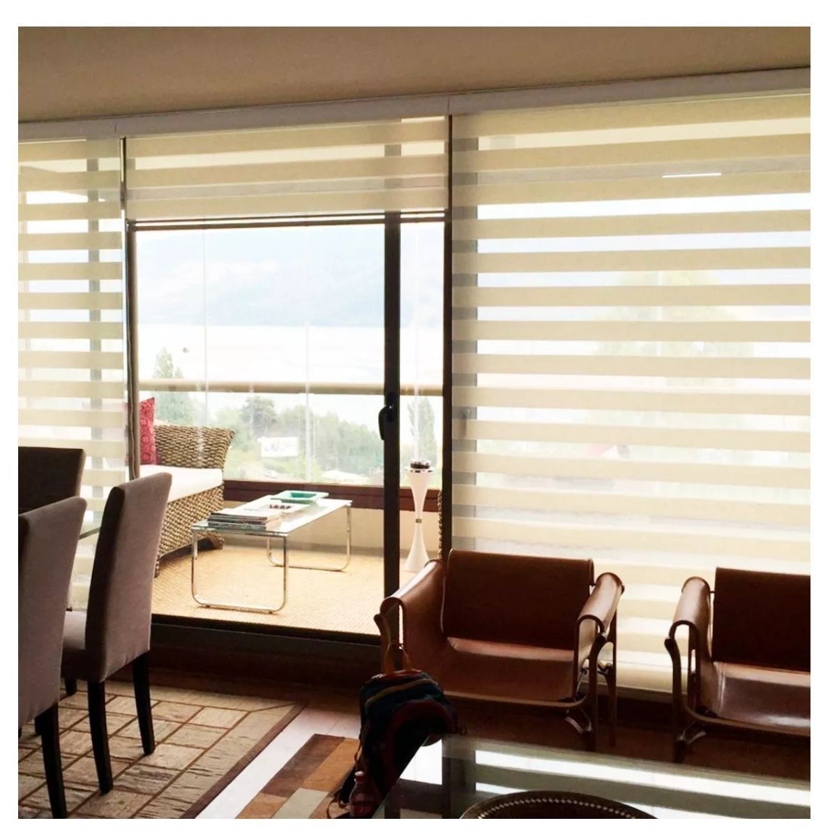 TODODESCUENTO - Cortina Roller Zebra Blackout 120x120cm - Gris